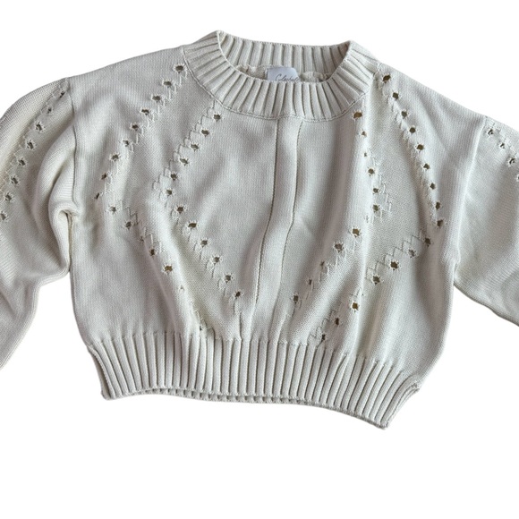 Cleobella Delaney NWT cropped puff sleeve organic cotton sweater size L - Picture 5 of 10